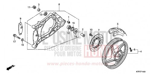 REAR WHEEL/SWINGARM SH150RC de 2012